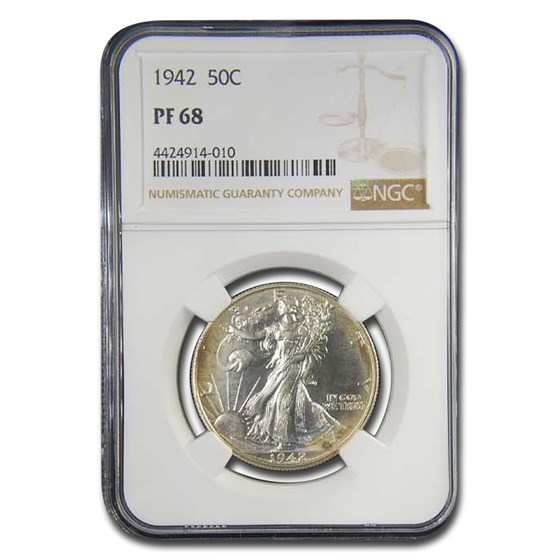 1942 Walking Liberty Half Dollar PF-68 NGC 1942 Walking Liberty Half Dollar PF-68 NGC